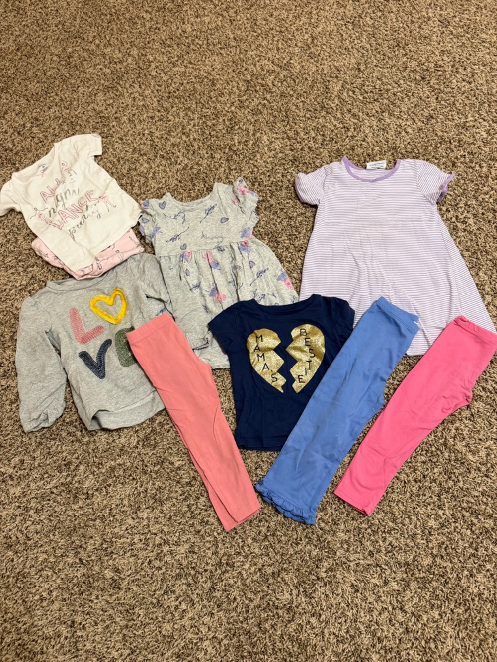 Girls' Mixed Outfit Bundle - Hearts & Pastels